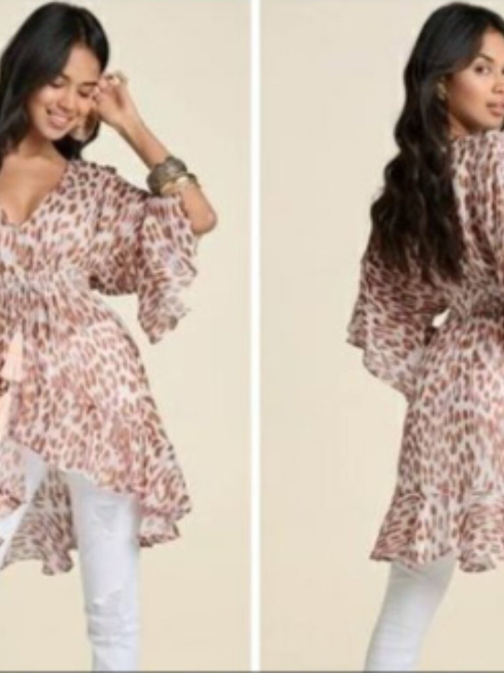 Venus Classic Cheetah Print Kimono Top Sz M - Picture 4 of 5